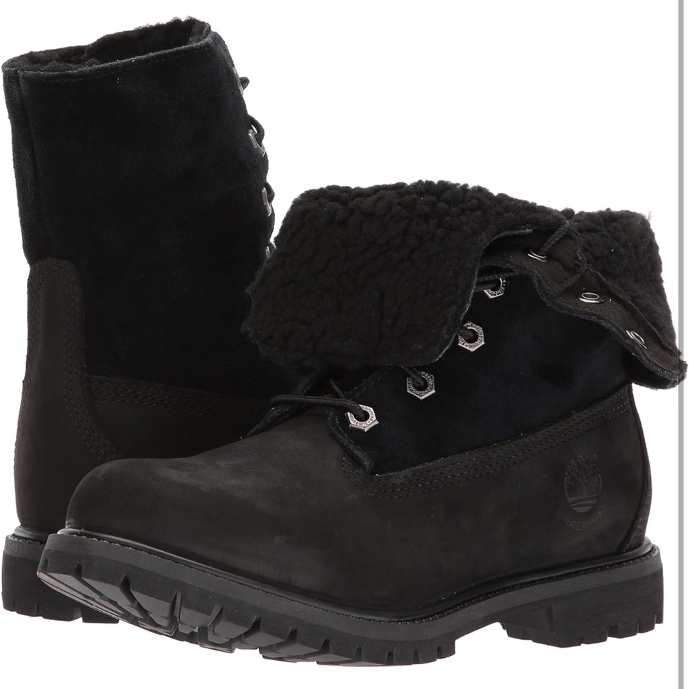 Timberland Womens Teddy Fleece Fold-Down Water-Resistant Boots size 8.5